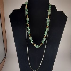 Natural Aventurine Double Strand Layered Necklace